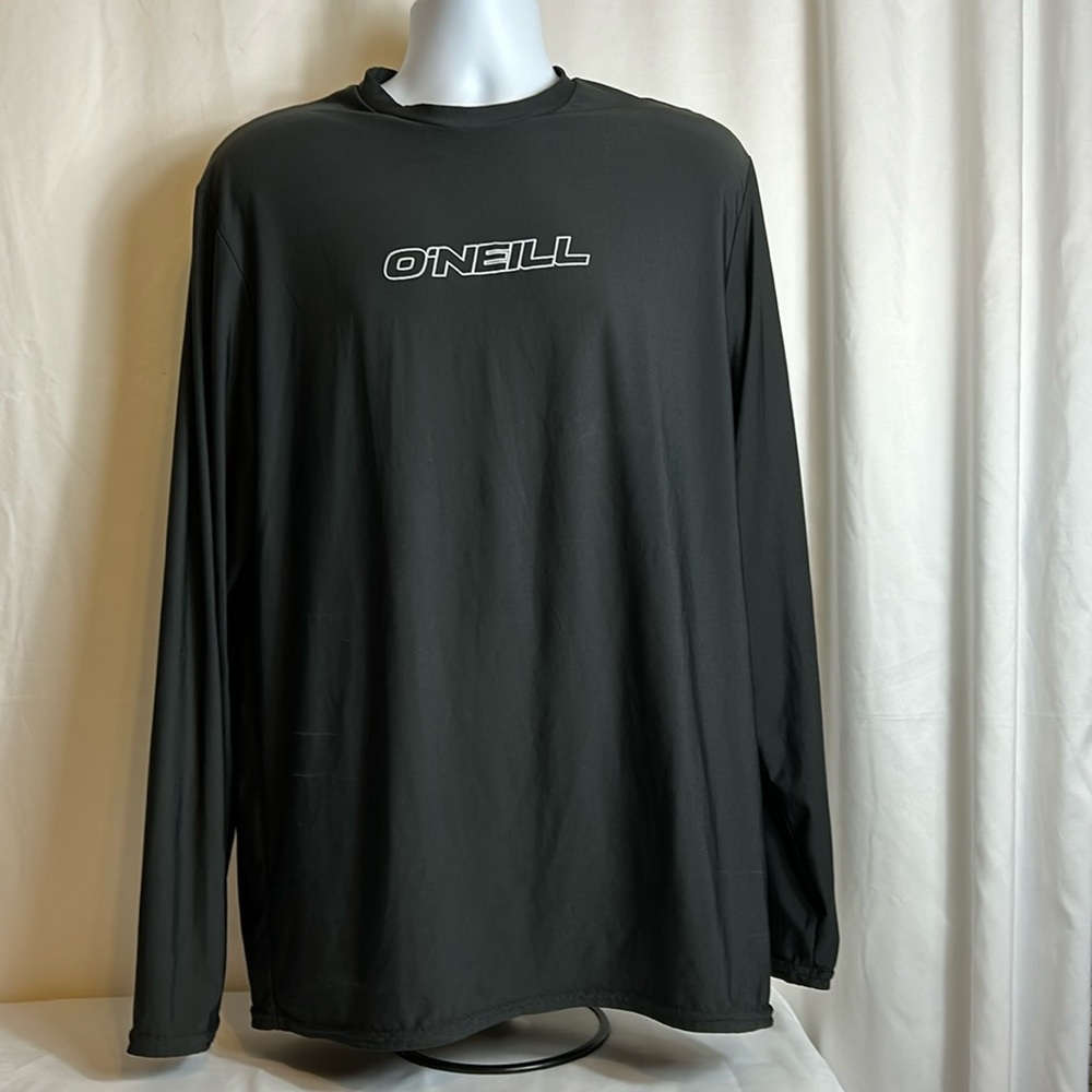 O’Neill Men’s Size 2X Gray Long Sleeve UV Protection Pullover Logo Front Shirt